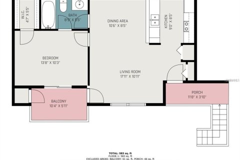 Condominio en alquiler en Palm Harbor, Florida, 1 dormitorio, 52.3 m2 № 1857735 - foto 2