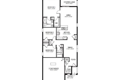 House floor plan «ALLEX», 3 rooms in Astonia by D.R.Horton