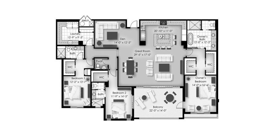 Квартира в QUATTRO AT NAPLES SQUARE в Нейплс, Флорида 3 спальни, 282м2 № 73121