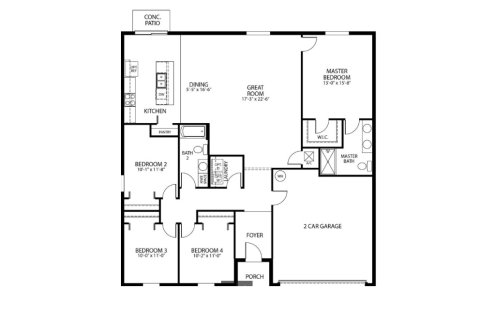 Планировка виллы или дома «House» 3 спальни в ЖК New Smyrna And Edgewater