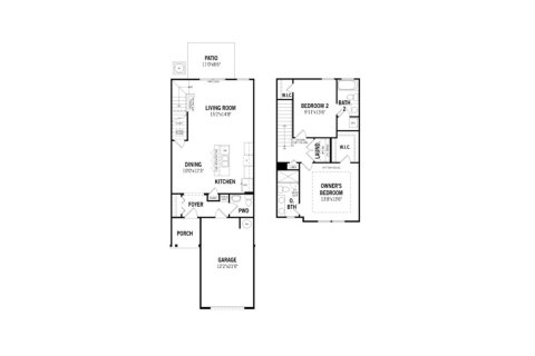 Townhouse floor plan «119SQM», 2 bedrooms in WELLS CREEK