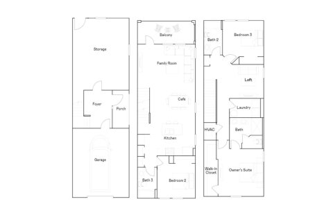 Townhouse floor plan «173SQM», 3 bedrooms in PALM RIVER TOWNHOMES
