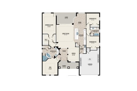 Планировка виллы или дома «House» 3 спальни в ЖК Hampton Lakes by Medallion Home