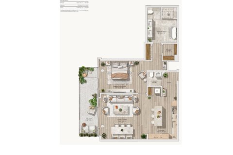 Apartment floor plan «Residence», 1 bedroom in The well