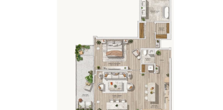 Планировка квартиры «Residence» 1 спальня в ЖК The well