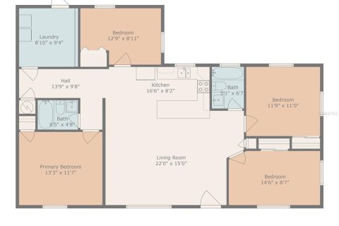 House in Holiday, Florida 4 bedrooms, 141.21 sq.m. № 1853613 - photo 22