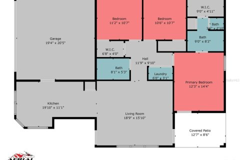Купить виллу или дом в Уимаума, Флорида 6 комнат, 119.1м2, № 1919145 - фото 2