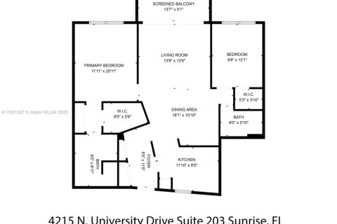 Condominio en alquiler en Sunrise, Florida, 2 dormitorios, 116.31 m2 № 1975925 - foto 22