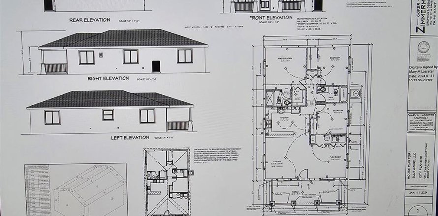 Casa en Bradenton, Florida 3 dormitorios, 114.46 m2 № 1245525