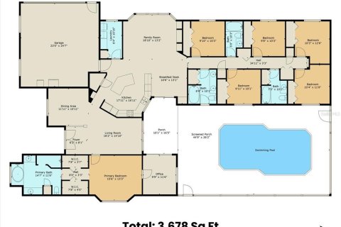 Купить виллу или дом в Эрнандо, Флорида 4 комнаты, 263.01м2, № 1845193 - фото 8