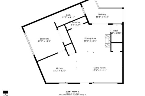 Condominio en venta en Fort Lauderdale, Florida, 1 dormitorio, 78.97 m2 № 2154017 - foto 22