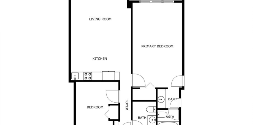Condominio en Miami Beach, Florida, 2 dormitorios № 1182492