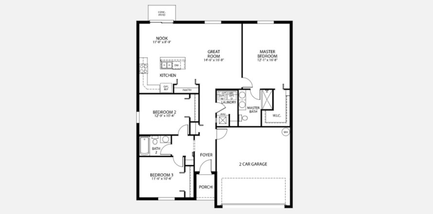 Планировка таунхауса «134SQM» 3 спальни в ЖК INVERNESS