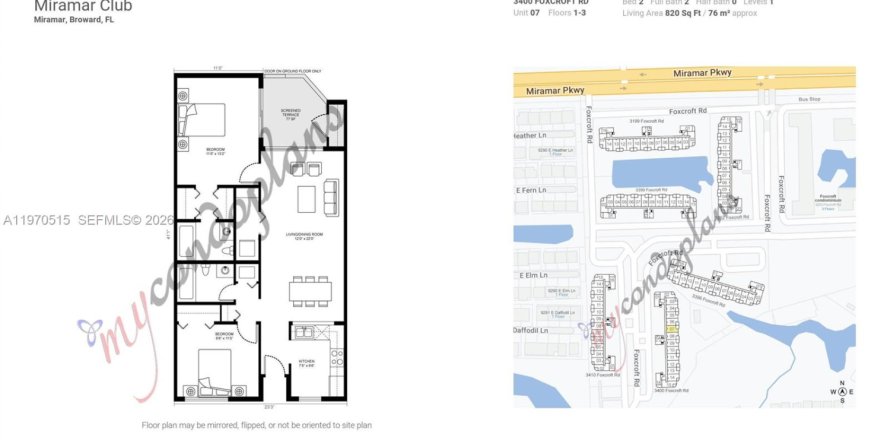 Condo in Miramar, Florida, 2 bedrooms № 2033786