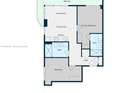 Купить кондоминиум в Майами, Флорида 2 спальни, 77.57м2, № 2060506 - фото 5