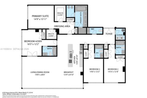 Купить кондоминиум в Майами-Бич, Флорида 4 спальни, 255.67м2, № 1997790 - фото 21