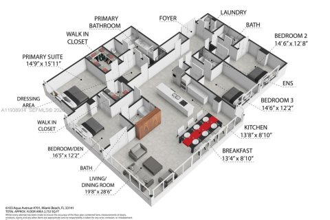 Купить кондоминиум в Майами-Бич, Флорида 4 спальни, 255.67м2, № 1997790 - фото 22