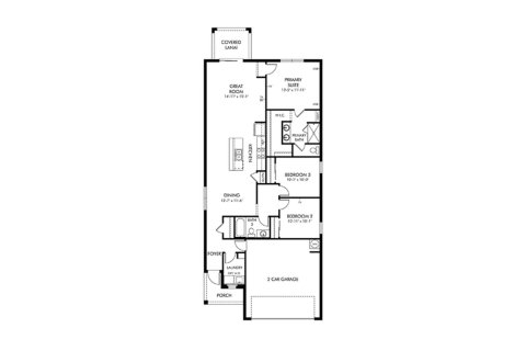 Townhouse floor plan «138SQM CANARY», 3 bedrooms in CRESCENT GROVE AT BABCOCK RANCH