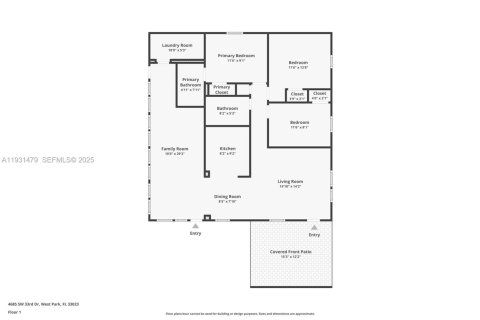 Купить виллу или дом в Вест-Парк, Флорида 3 спальни, 108.14м2, № 1991611 - фото 6