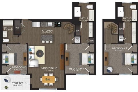 Apartamento en alquiler en Ruskin, Florida, 3 dormitorios, 172.8 m2 № 1850971 - foto 2