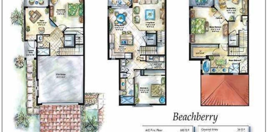 Townhouse in Jensen Beach, Florida 3 bedrooms, 216.18 sq.m. № 1096645