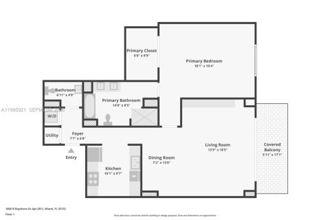 Снять в аренду кондоминиум в Майами, Флорида 1 спальня, 101.73м2, № 2058769 - фото 18