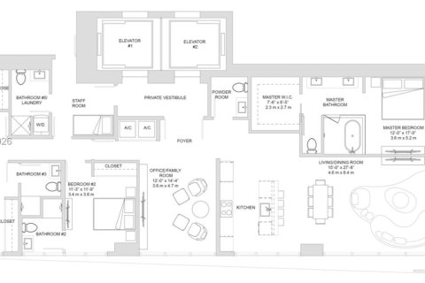Снять в аренду кондоминиум в Майами, Флорида 4 спальни, 234.11м2, № 2005816 - фото 3