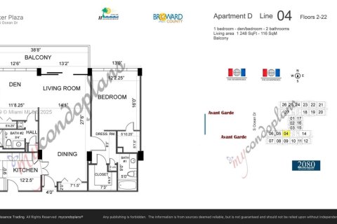 Купить кондоминиум в Халландейл-Бич, Флорида 2 спальни, 115.94м2, № 2018765 - фото 19