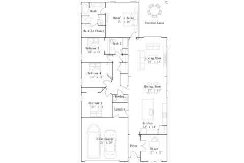 Планировка виллы или дома «House» 4 спальни в ЖК St Augustine Lakes - St Augustine Lakes 50S