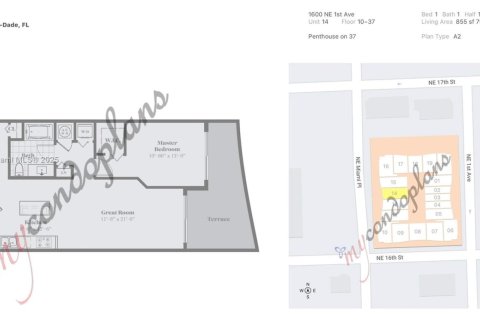 Купить кондоминиум в Майами, Флорида 1 спальня, 79.62м2, № 1925745 - фото 18