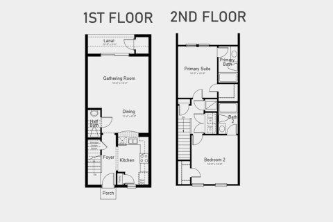 Townhouse floor plan «105SQM ADLER», 2 bedrooms in EDGESTONE AT ARTISAN LAKES