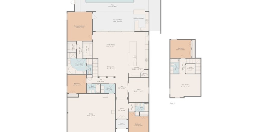 House in Land O' Lakes, Florida 4 bedrooms, 293.85 sq.m. № 1851802