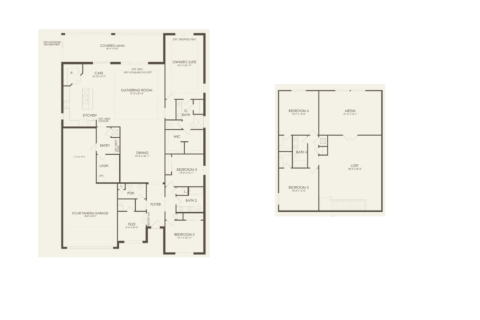 Планировка виллы или дома «House» 3 спальни в ЖК River Pointe by William Ryan Homes