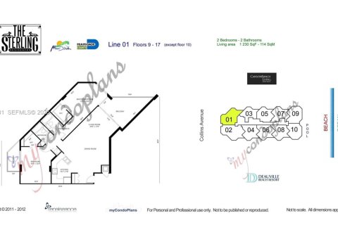 Condominio en venta en Miami Beach, Florida, 2 dormitorios, 114.27 m2 № 2077051 - foto 14
