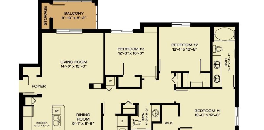 Condo in West Palm Beach, Florida, 3 bedrooms  № 1160016
