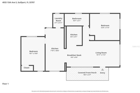 Casa en alquiler en Gulfport, Florida, 2 dormitorios, 87.24 m2 № 2097409 - foto 26