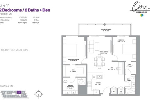 Снять в аренду кондоминиум в Санрайз, Флорида 2 спальни, 91.97м2, № 2009725 - фото 17