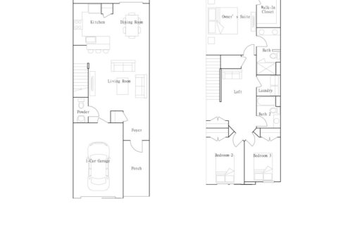Property floor plan «Townhouse», 3 bedrooms in Longbay Townhomes