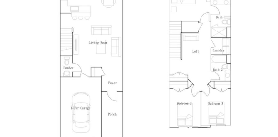 Планировка объекта «Townhouse» 3 спальни в ЖК Longbay Townhomes