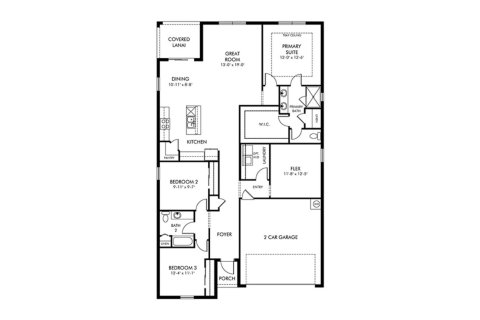 Планировка таунхауса «177SQM HERON» 3 спальни в ЖК BABCOCK RANCH