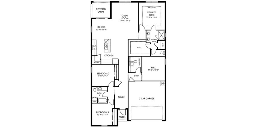 Townhouse floor plan «177SQM HERON», 3 bedrooms in BABCOCK RANCH