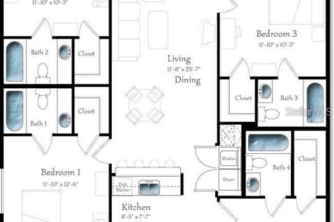 Condominio en alquiler en Gainesville, Florida, 1 dormitorio, 109.35 m2 № 2135545 - foto 5