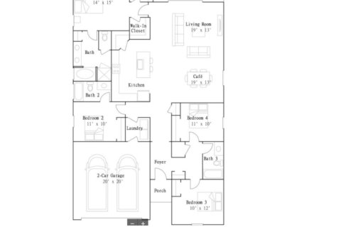 Планировка виллы или дома «House» 4 спальни в ЖК St Augustine Lakes - St Augustine Lakes 50S
