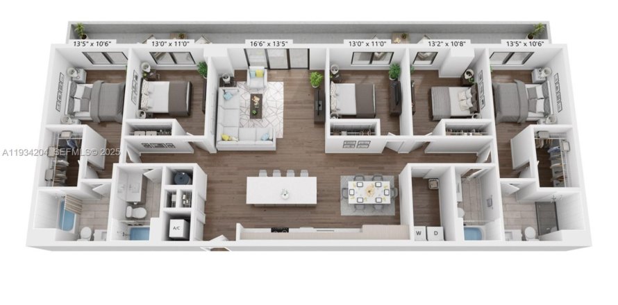 Квартира в Майами, Флорида 5 спален, 201.51м2 № 1992453