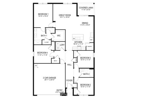 House floor plan «4BR-1», 4 bedrooms in Hernando Spot Lots