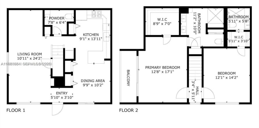 Condo in Miami, Florida, 2 bedrooms  № 2043262