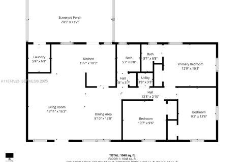 Купить виллу или дом в Майами-Гарденс, Флорида 3 спальни, 106.84м2, № 1941918 - фото 15