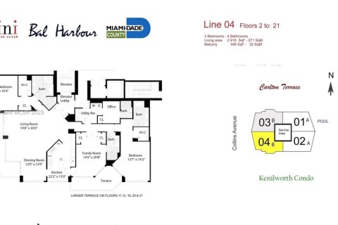 Condominio en venta en Bal Harbour, Florida, 4 dormitorios, 271.09 m2 № 1748020 - foto 20