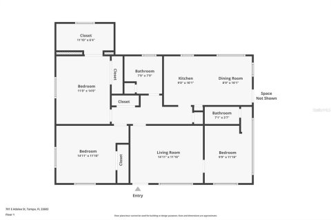 House in Tampa, Florida 3 bedrooms, 118.36 sq.m. № 1898965 - photo 3