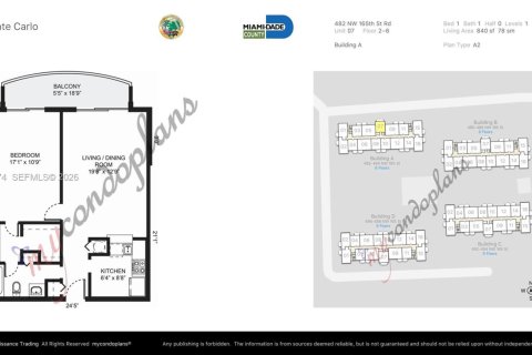 Condominio en venta en Miami, Florida, 1 dormitorio, 78.22 m2 № 2091024 - foto 9
